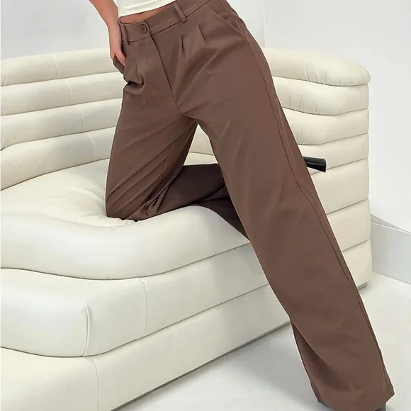 Princess Polly Tan Trousers - Picture 1 of 5